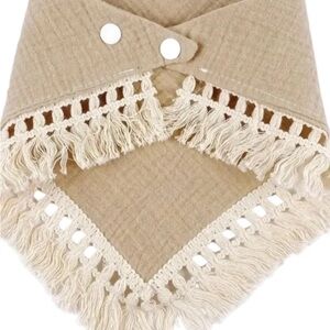Boho Fringe Bib with Adjustable Button